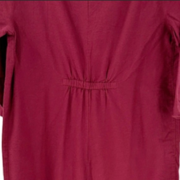 The Nines by Hatch Button Front Maternity Jumpsuit in Wine Red - Picture 5 of 7